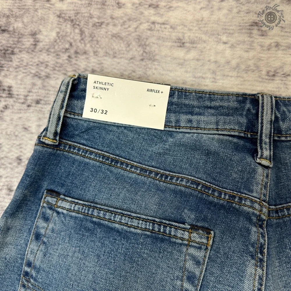 NWT American Eagle AirFlex+ Athletic Skinny Jeans Men's 30x32 Medium Wash 6283